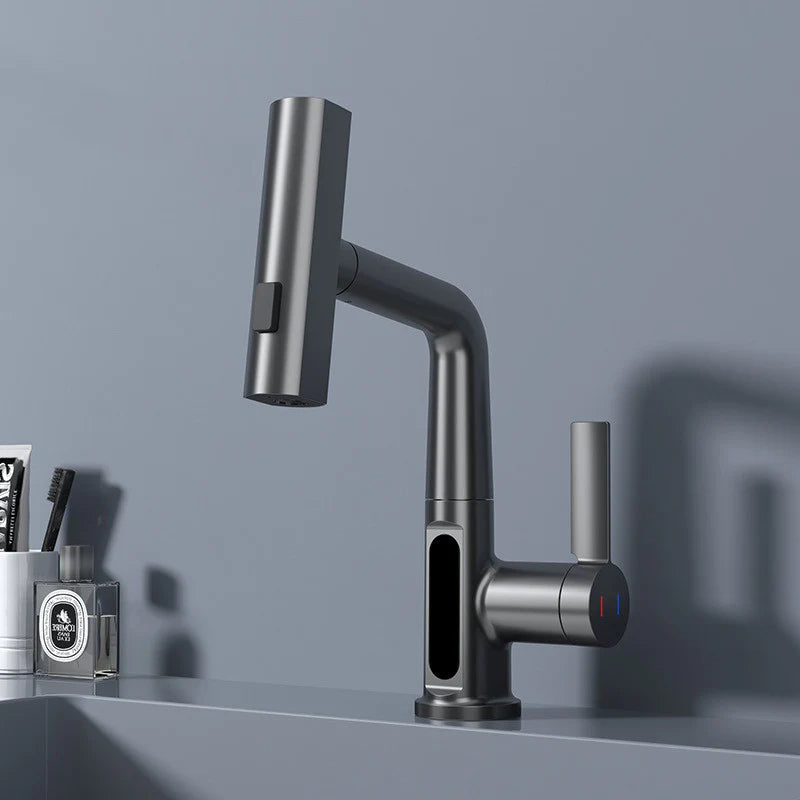 Intelligent Digital Display Faucet Pull-Out Basin Faucet Temperature Digital Display Rotation