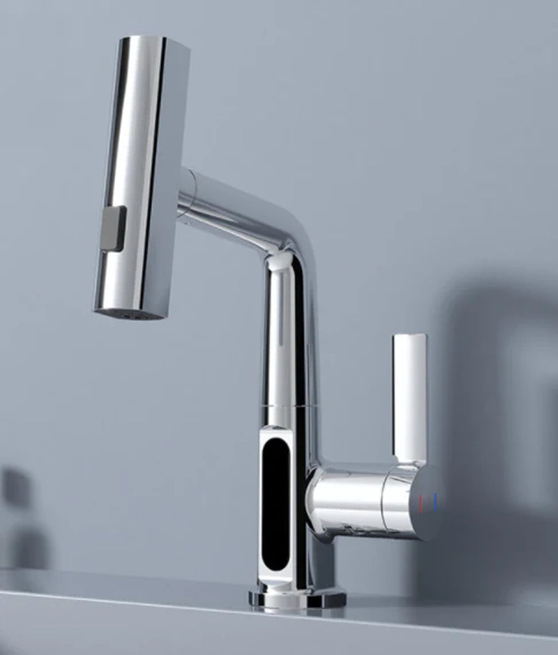 Intelligent Digital Display Faucet Pull-Out Basin Faucet Temperature Digital Display Rotation