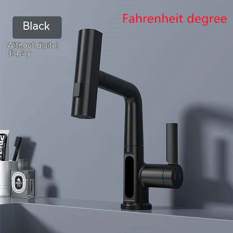 Intelligent Digital Display Faucet Pull-Out Basin Faucet Temperature Digital Display Rotation