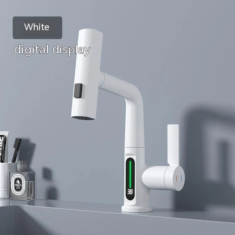 Intelligent Digital Display Faucet Pull-Out Basin Faucet Temperature Digital Display Rotation